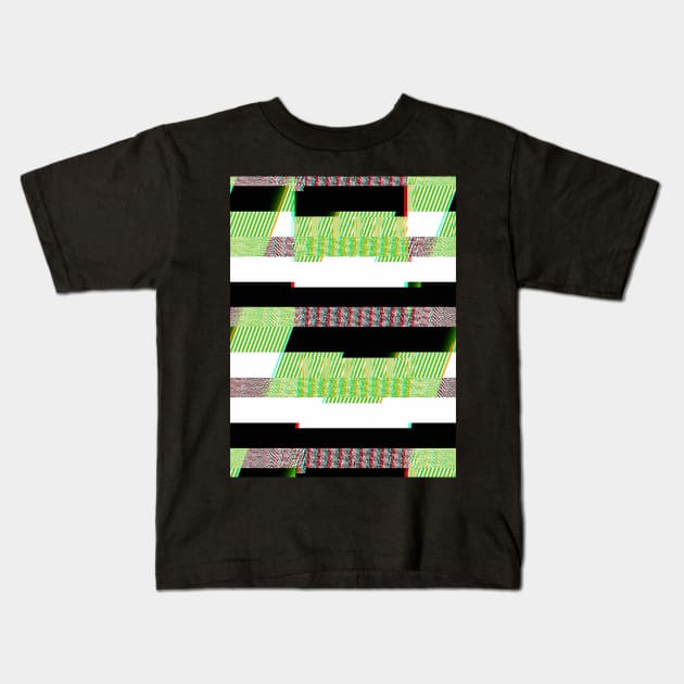 Digital Plaid ∆∆∆∆ 70s Style Pattern Design Kids T-Shirt by DankFutura